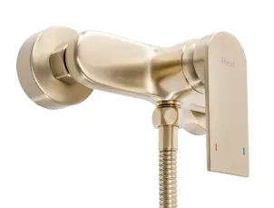 Смеситель для ванны и душа REA VERSO BRUSHED GOLD настенный без излива №6