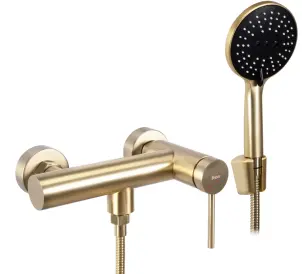 Змішувач для ванни та душу REA CLIF BRUSHED GOLD настінний без виливу №1