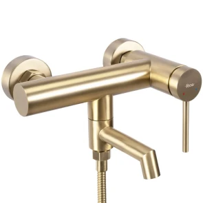 Змішувач для ванни та душу REA FOSS BRUSHED GOLD настінний з виливом №2