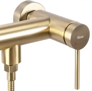 Змішувач для ванни та душу REA CLIF BRUSHED GOLD настінний без виливу №2