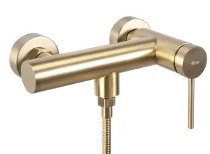 Змішувач для ванни та душу REA CLIF BRUSHED GOLD настінний без виливу №3