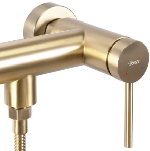 Змішувач для ванни та душу REA FOSS BRUSHED GOLD настінний без виливу №4