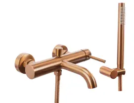 Змішувач для ванни та душу REA LUNGO BRUSHED COPPER настінний з виливом