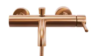 Змішувач для ванни та душу REA LUNGO BRUSHED COPPER настінний з виливом №3