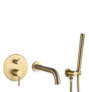 Смеситель для ванны и душа VBI MILANO BRUSHED GOLD скрытого монтажа №1