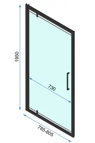 Душова кабіна REA RAPID SWING 100x80 BLACK №6