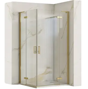 Душевая кабина REA HUGO 90х90 BRUSHED GOLD двойная №1