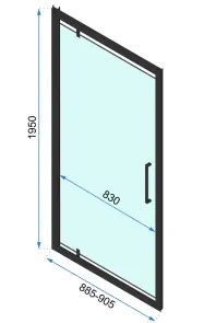 Душова кабіна REA RAPID SWING 90x90 BLACK №5