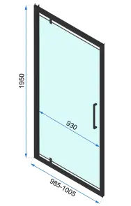 Душова кабіна REA RAPID SWING 90x100 BLACK №6