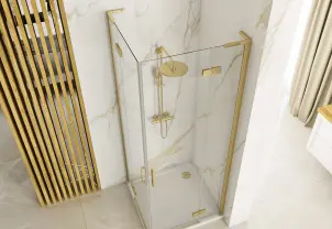 Душевая кабина REA HUGO 90х90 BRUSHED GOLD двойная №4