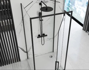 Душевая кабина REA RAPID SWING 120х100 BLACK пристенная №4