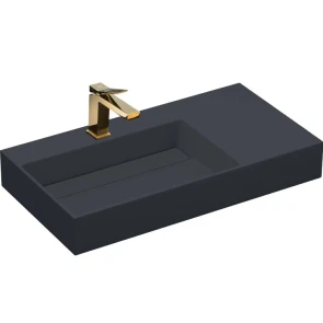 Умывальник (раковина) REA ARCHI 75 BLACK MATT накладной подвесной №1