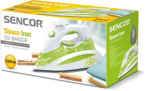 Праска Sencor, 2200Вт, 380мл, паровий удар -120гр, постійна пара - 25гр, керам. підошва, зелений №11