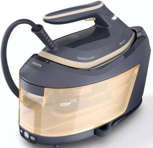 утюг-парогенератор Philips PerfectCare 6000 Series, 2400Вт, 1800мл, паровой удар -600гр, постоянный пар - 130гр, нерж. сталь, сине-золотой №4