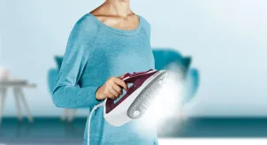 Праска Tefal Express Steam, 2400Вт, 270мл, паровий удар -160гр, постійна пара - 30гр, керам. підошва, бордовий №6