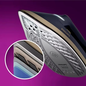 утюг-парогенератор Philips PerfectCare 6000 Series, 2400Вт, 1800мл, паровой удар -600гр, постоянный пар - 130гр, нерж. сталь, сине-золотой №10