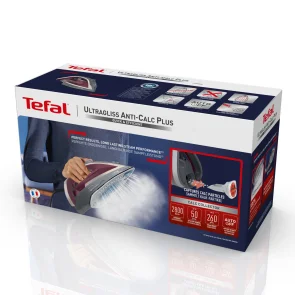 Праска Tefal Ultragliss Plus, 2800Вт, 270мл, паровий удар -260гр, постійна пара - 50гр, керам. підошва, бордово-сірий №9