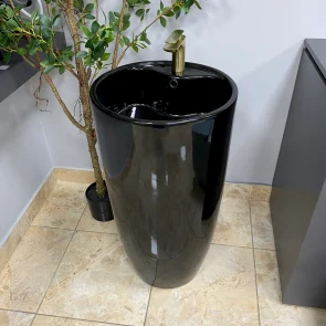 Умивальник (раковина) VBI AGRIENTO BLACK GLOSSY підлоговий №1
