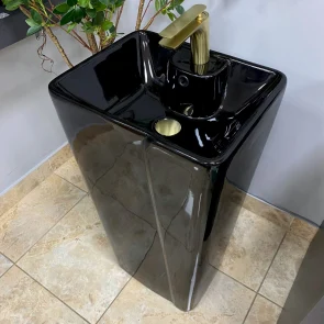 Умывальник (раковина) VBI VERESE BLACK GLOSSY напольный №1