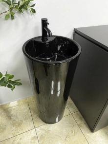 Умивальник (раковина) VBI BOLONIA BLACK GLOSSY підлоговий №1