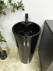 Умивальник (раковина) VBI BOLONIA BLACK GLOSSY підлоговий №2