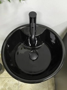 Умивальник (раковина) VBI BOLONIA BLACK GLOSSY підлоговий №3
