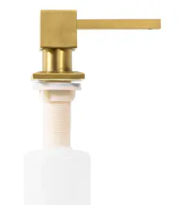 Врізний дозатор для рідини REA BRUSHED GOLD 330мл. квадратний * №4