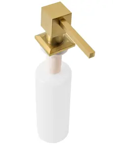 Врізний дозатор для рідини REA BRUSHED GOLD 330мл. квадратний * №5