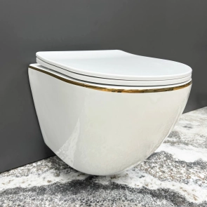 Підвісний унітаз VBI VULCANO WHITE GOLD EDGE №4