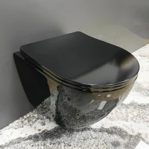 Підвісний унітаз VBI VULCANO BLACK GLOSSY №1