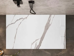 Душовий піддон REA BAZALT 80x100 CARRARA WHITE №4