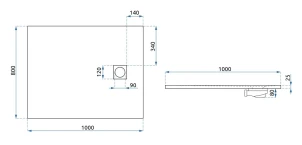 Душевой поддон REA MAGNUM 80x100 WHITE №10