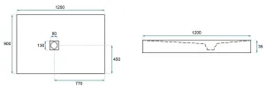 Душевой поддон REA ROCK 90x120 BLACK №8