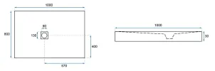 Душовий піддон REA STONE 80x100 BLACK №8