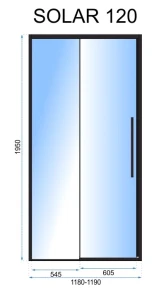 Душові двері REA SOLAR 120 BLACK №5