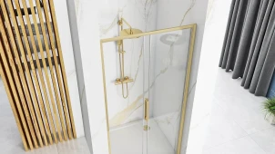 Душові двері REA RAPID SLIDE 120 BRASHED GOLD №4