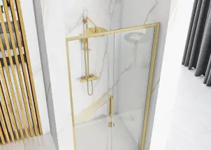 Душові двері REA RAPID SLIDE 130 BRASHED GOLD №4