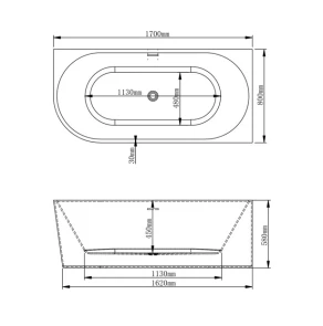 Ванна VBI NORDEND RIGHT 170 x 80 кутова №2