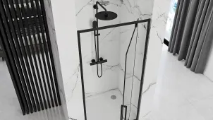 Душові двері REA RAPID SWING 80 BLACK №2