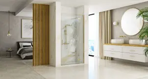 Душові двері REA HUGO 80 BRUSHED GOLD №2