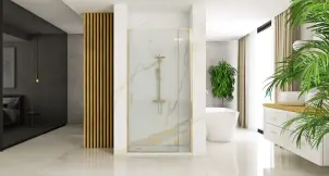 Душові двері REA HUGO 80 BRUSHED GOLD №4