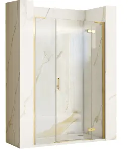 Душові двері REA HUGO 110 BRUSHED GOLD розстібна №1