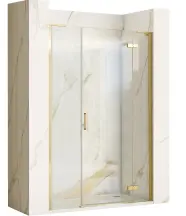 Душові двері REA HUGO 120 BRUSHED GOLD розстібна купити в Києві
