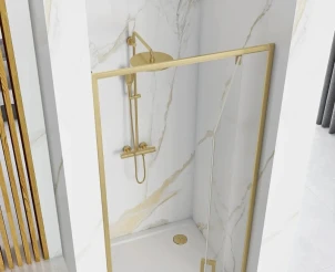 Душові двері REA RAPID SWING 100 BRUSHED GOLD №5