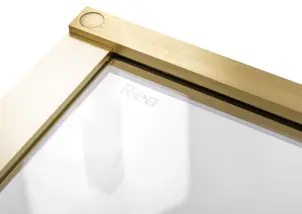 Душевая дверь REA HUGO 130 BRUSHED GOLD распашная №6