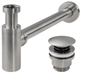 Сифон для раковины REA NICKEL BRUSHED универсальный + CLICK-CLACK * №1