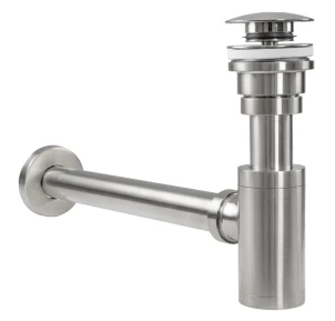 Сифон для раковины REA NICKEL BRUSHED универсальный + CLICK-CLACK * №3