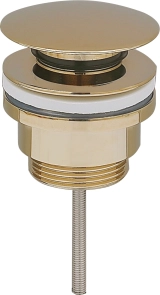 Донний клапан для раковини VBI BRUSHED GOLD click-clack універсальний №1