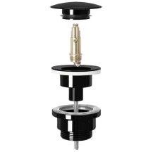Донный клапан для раковины REA CLICK-CLACK BLACK GLOSSY универсальный *