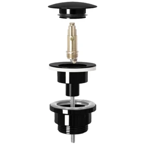 Донний клапан для раковини REA CLICK-CLACK BLACK GLOSSY універсальний * №1